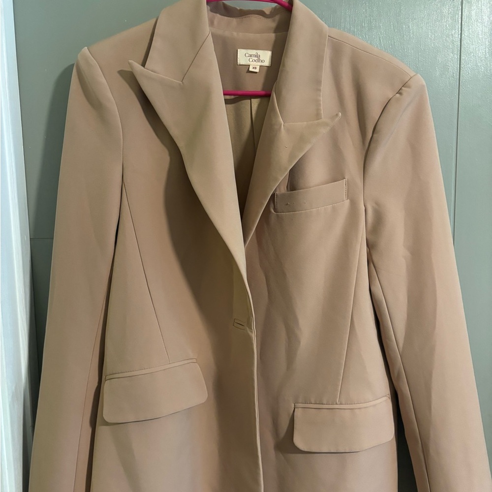 Women's Tan Blazer Set Camila Cohelo